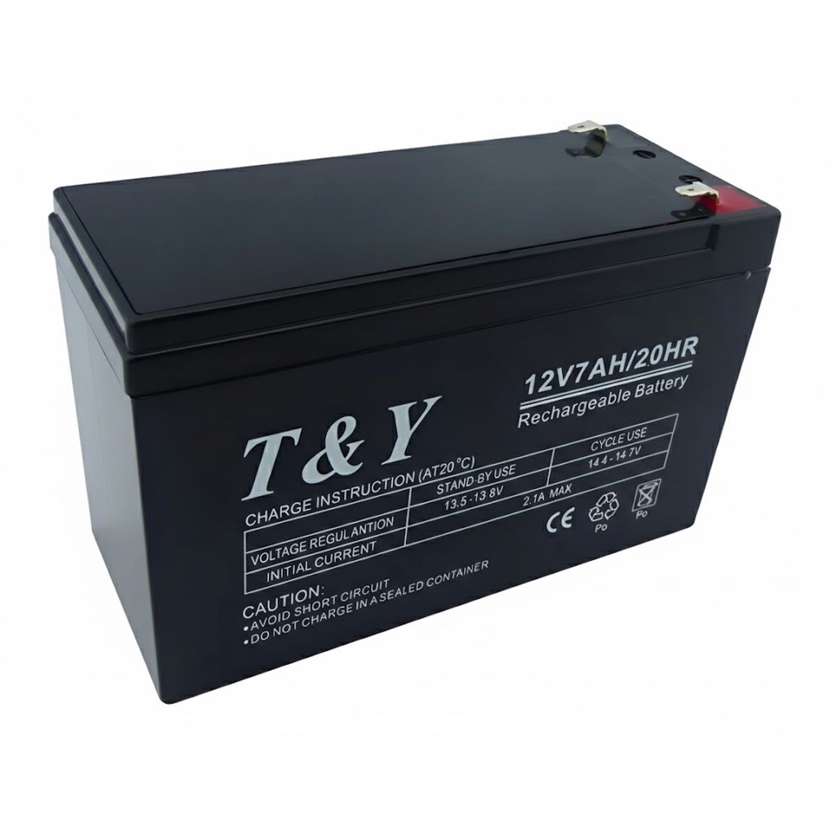 GENERICO - Bateria De 12 Volt 7 Amperes Marca T&y Negro