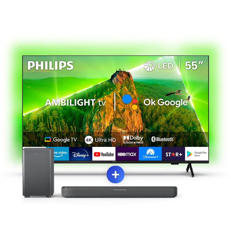 Ambilight TV 55 PUD7908 + Soundbar TAB5309 Performance