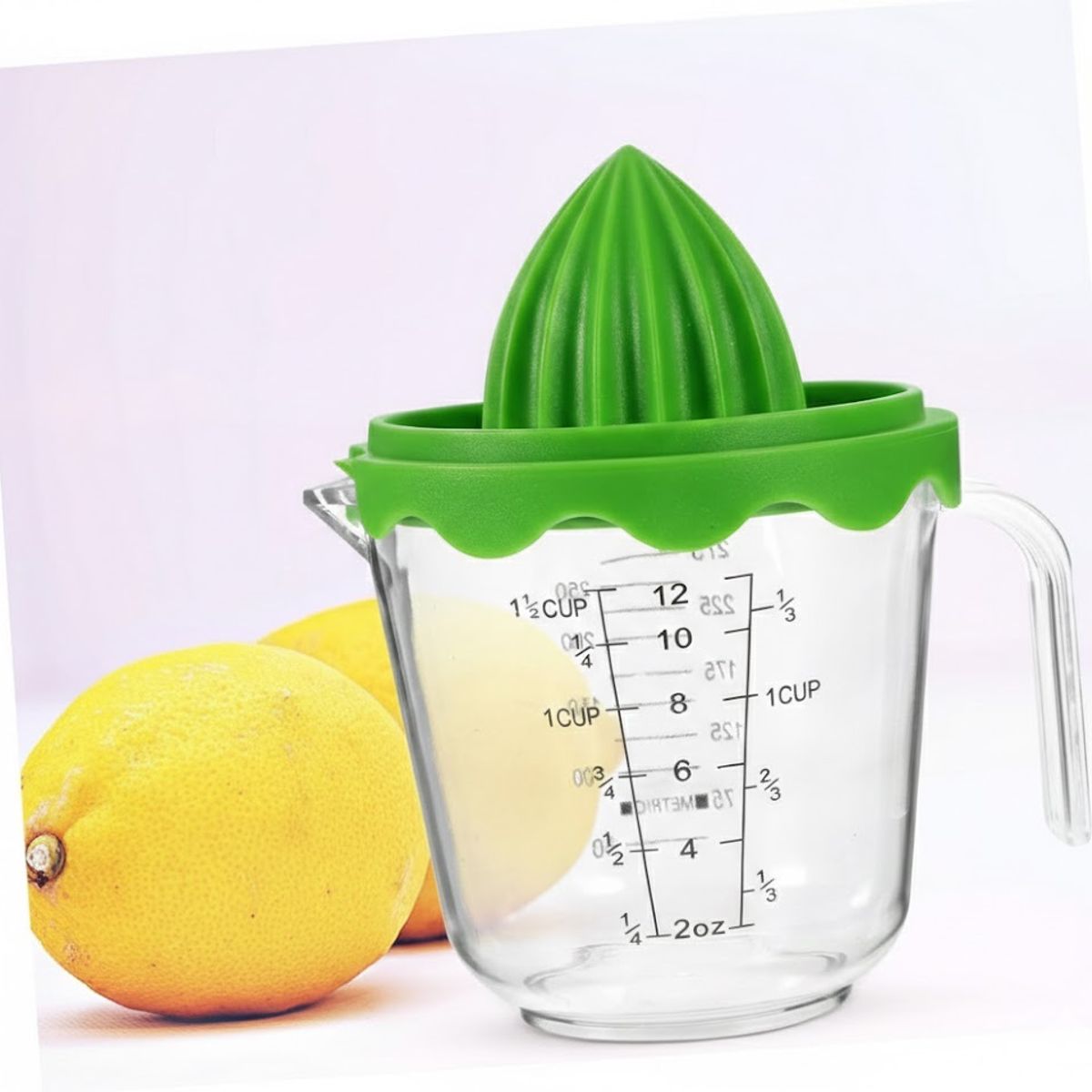 GENERICO - Exprimidor de cítricos manual con taza medidora