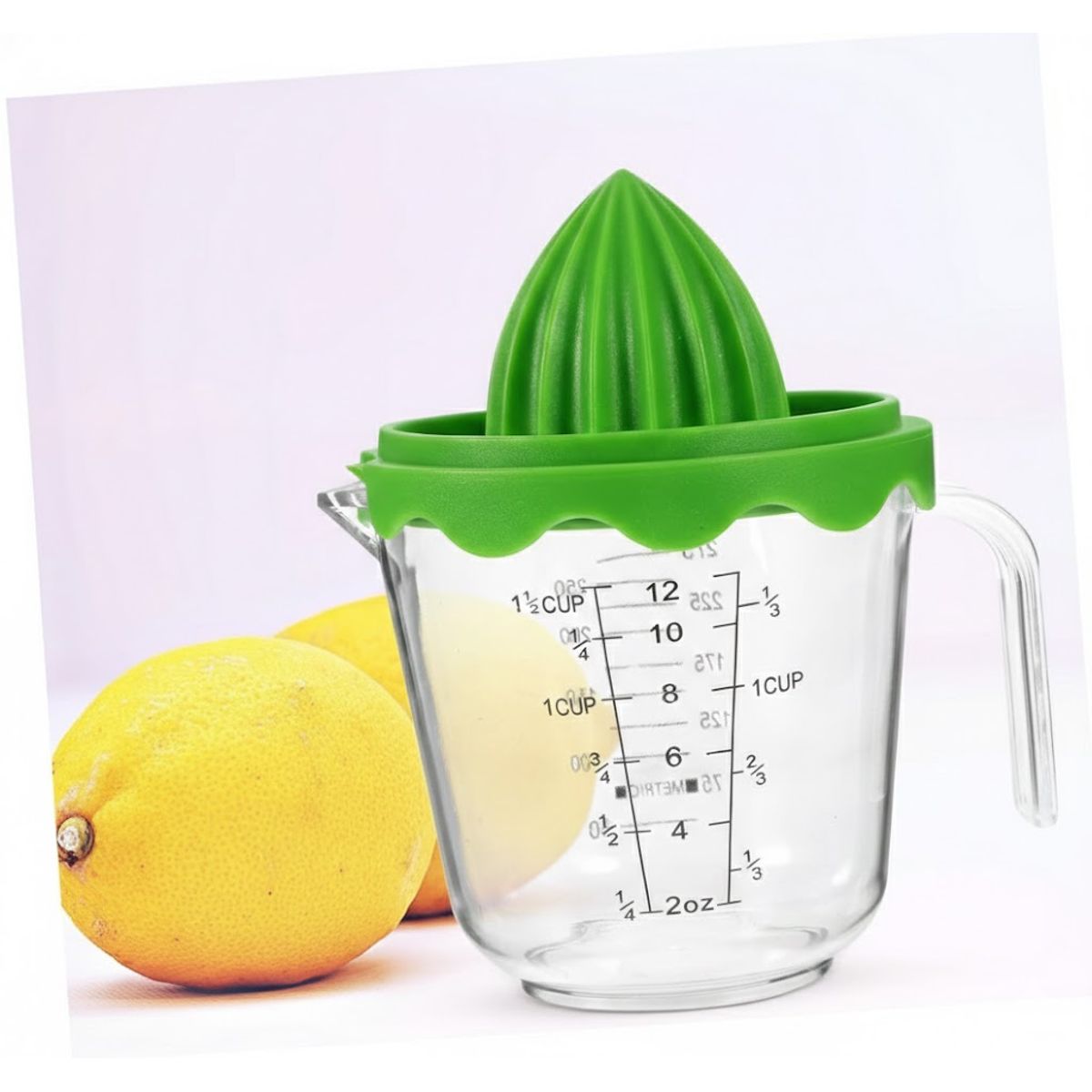 GENERICO - Exprimidor de cítricos manual con taza medidora