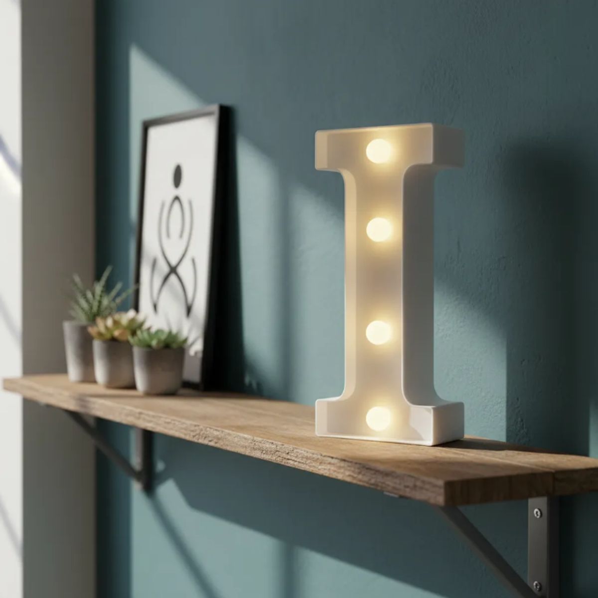 GENERICO - Letra I Luminosa Decorativa Con Luces Led 22cm