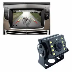 GENERICO - Camara Retrovisor P/ Camion Cuadrada Mini Cable 15 Mts 12/24