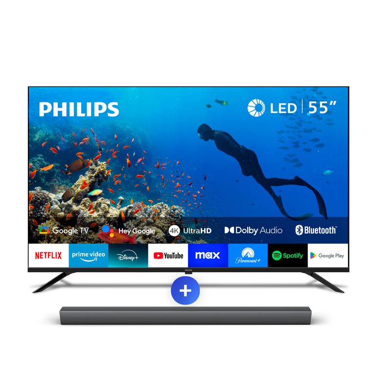 Smart TV 55 Philips  PUD7019 + Soundbar TAB4208 Smart Starter