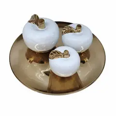 GENERICO - Centro de mesa manzanas con bandeja