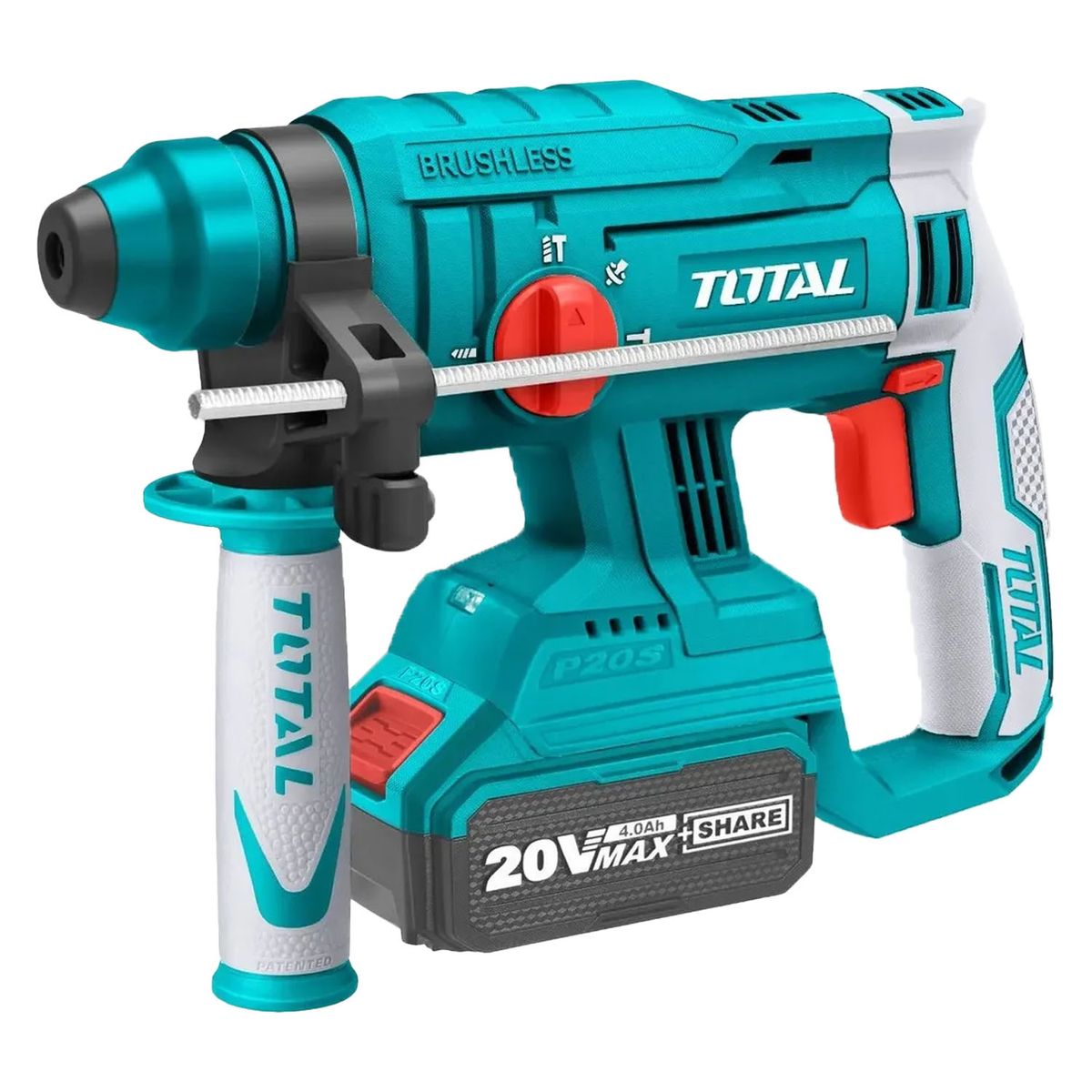 TOTAL TOOLS - Rotomartillo Inalambrico Sds Plus 20v  Bat Carg 4ah