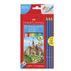FABER-CASTELL - Kit de lápices de 12 colores y 3 lápices de grafito
