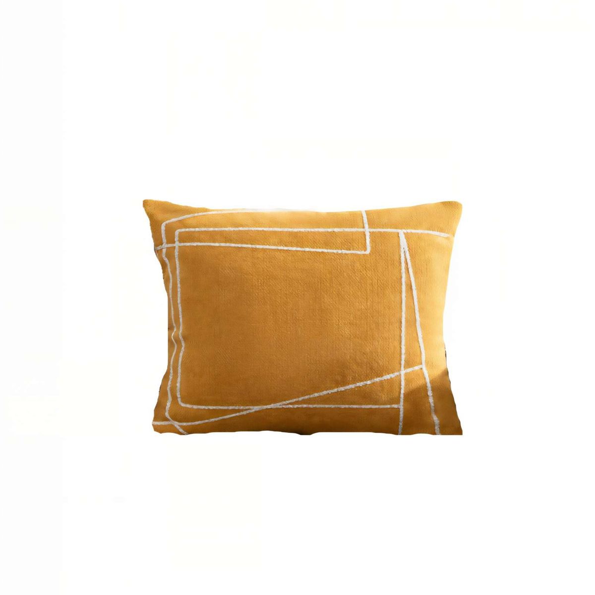 GENERICO - PACK DE 2 FUNDAS DE COJIN 45CMX45CM BORDADO DE LINEA COLOR AMARILLO