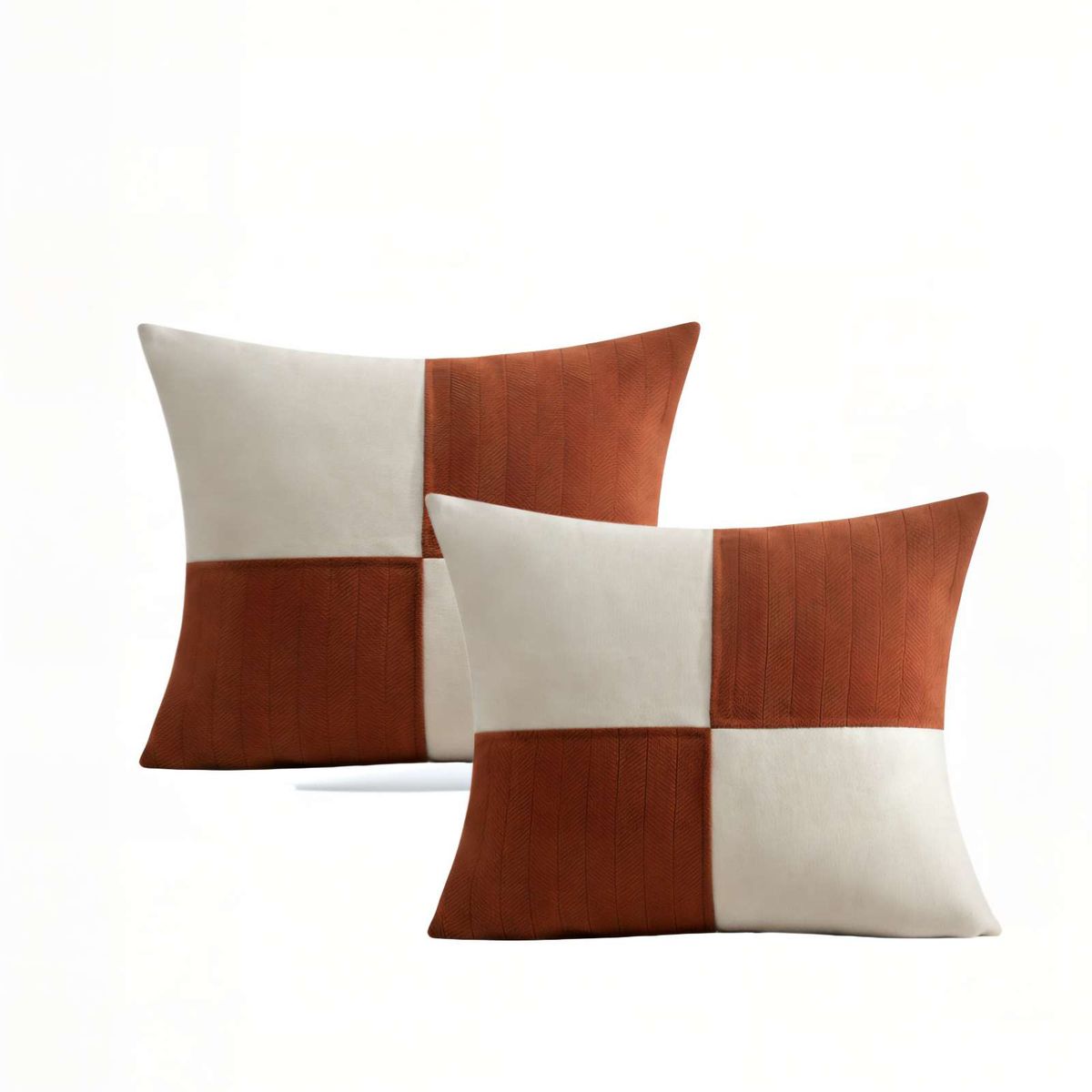 GENERICO - SET DE 2 FUNDAS DE COJIN 45CMX45CM  CHENILLE ROMBO COLOR BURDEO