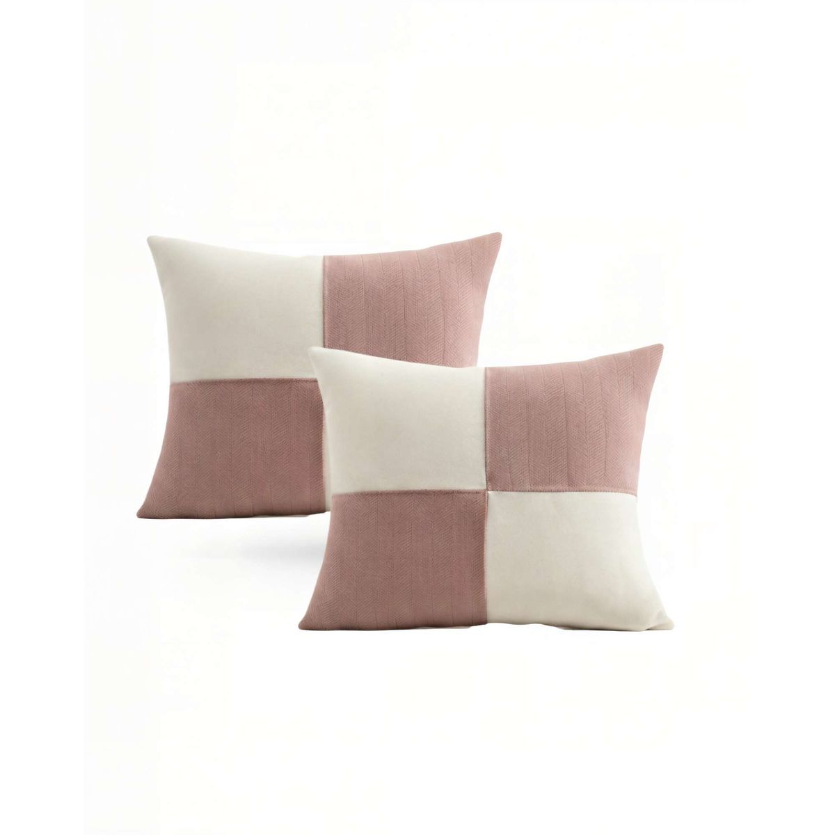 GENERICO - SET DE 2 FUNDAS DE COJIN 45CMX45CM  CHENILLE ROMBO COLOR ROSA