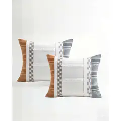 GENERICO - SET DE 2 FUNDAS DE COJIN 45CMX45CM EMPALME ROMBO 3