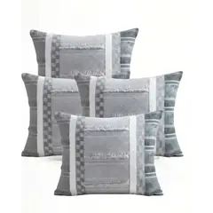 GENERICO - JUEGO DE 4 FUNDAS DE COJIN 45CMX45CM EMPALME ROMBO 1