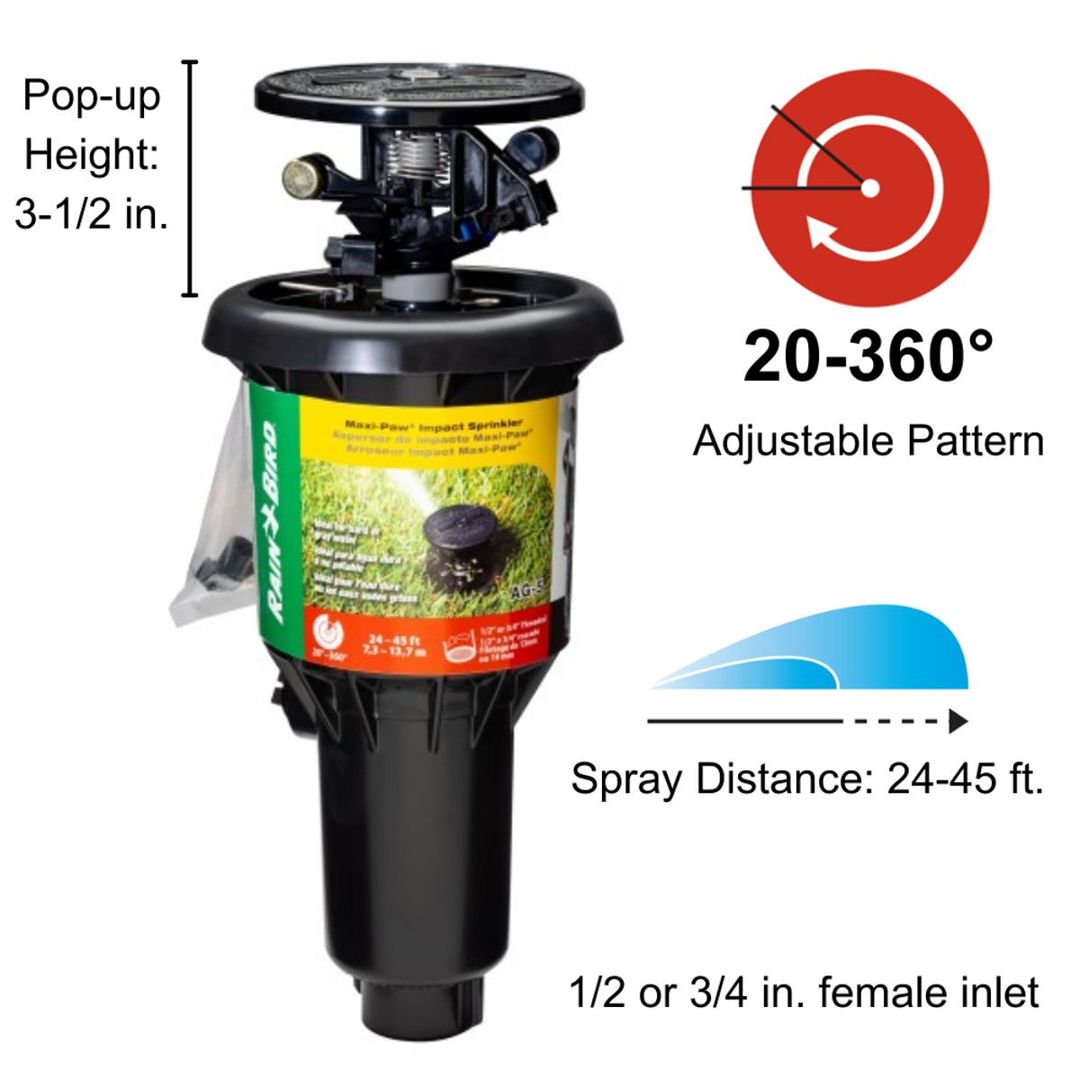 RAIN BIRD - Aspersor AG5 Maxi Paw Rain Bird