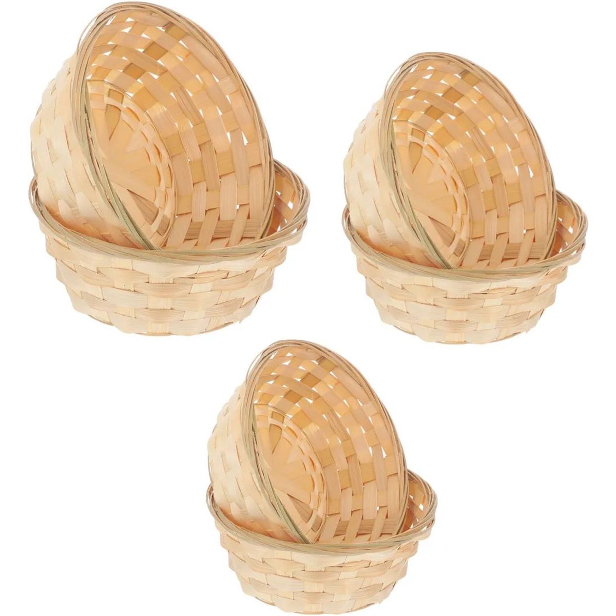 GENERICO - Pack 6 Cesta Panera Tejida Cesta De Pan Pascuas 20x9cm Beige_.