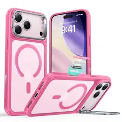 ESR - Carcasa Para iPhone 17 Pro Max Hybrid Stash Stand Rosado