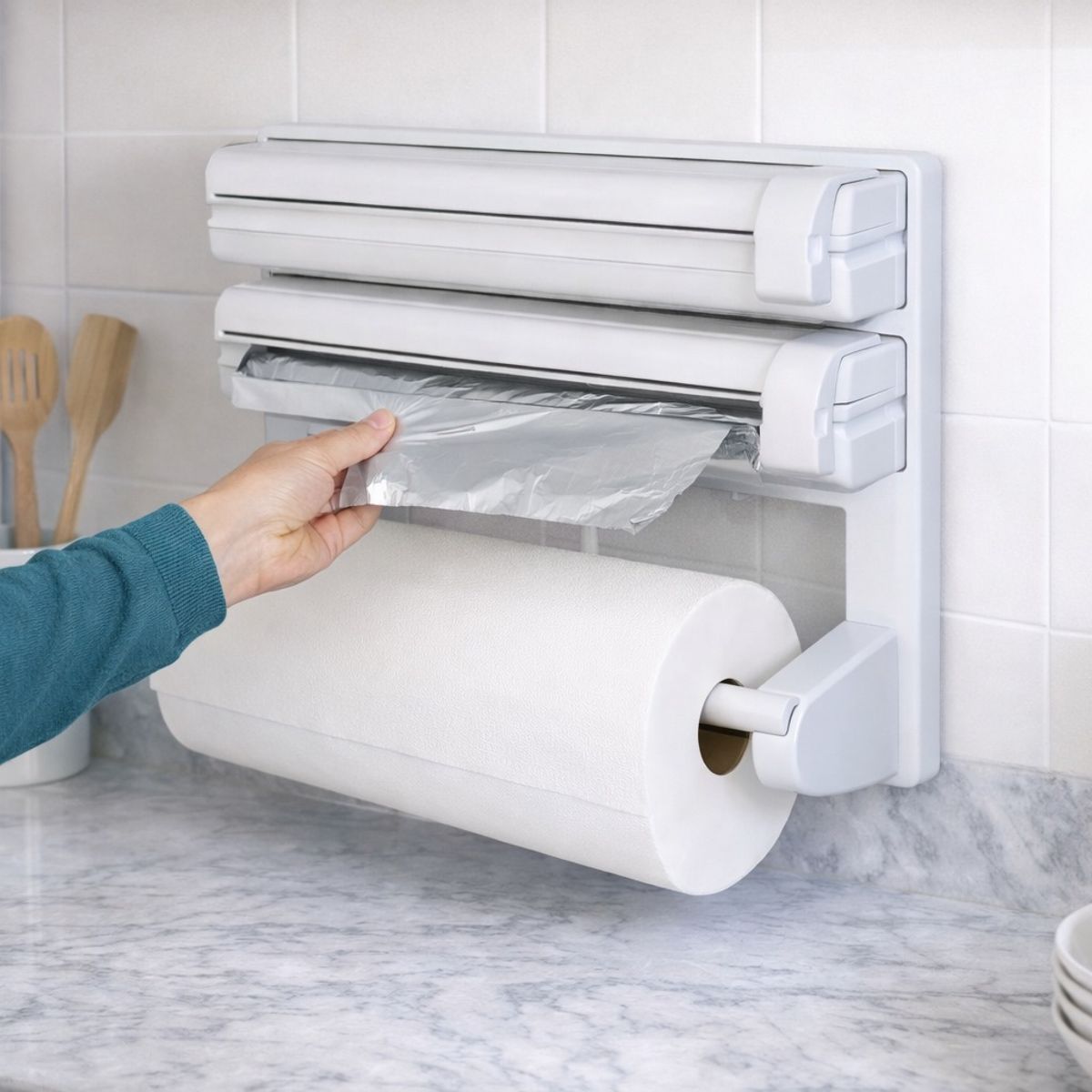 MOVI - Dispensador Triple 3 en 1 para Cocina – Orden y practicidad en un solo lugar