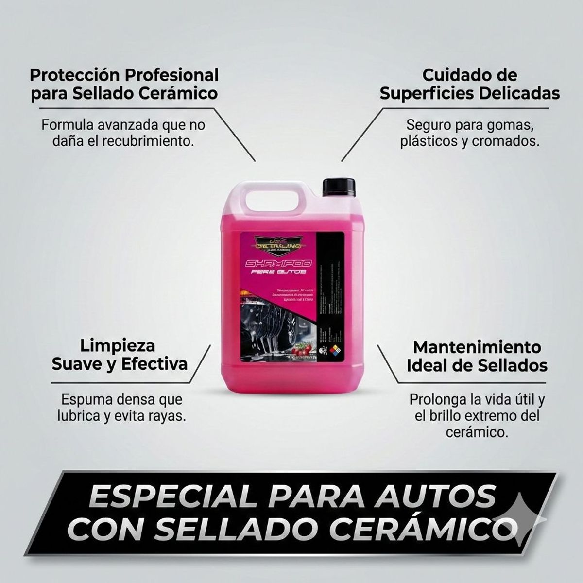 GENERICO - Shampoo Auto Espuma Activa PH Neutro Black Cars Snow Foam
