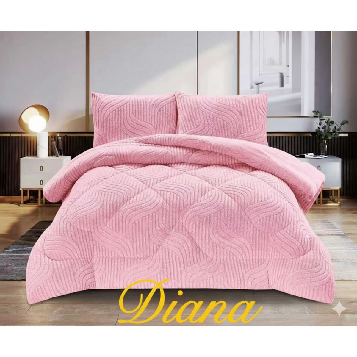 DIANA - COBERTOR DE INVIERNO TEXTURIZADO CON CHIPORRO 1.5 PLAZA UNICOLOR