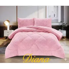 DIANA - COBERTOR DE INVIERNO TEXTURIZADO CON CHIPORRO 1.5 PLAZA UNICOLOR