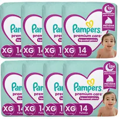 PAMPERS - Pañal Premium Care X8 14 XG 112 pañales