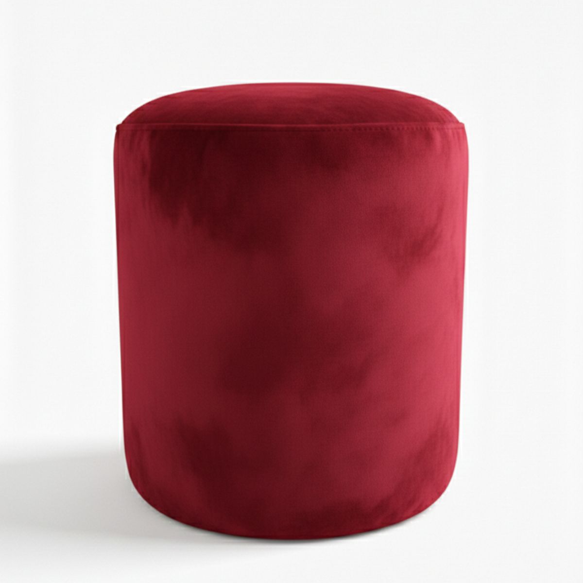 MUEBLES NEW - PUFF REDONDO ROJO FELPA