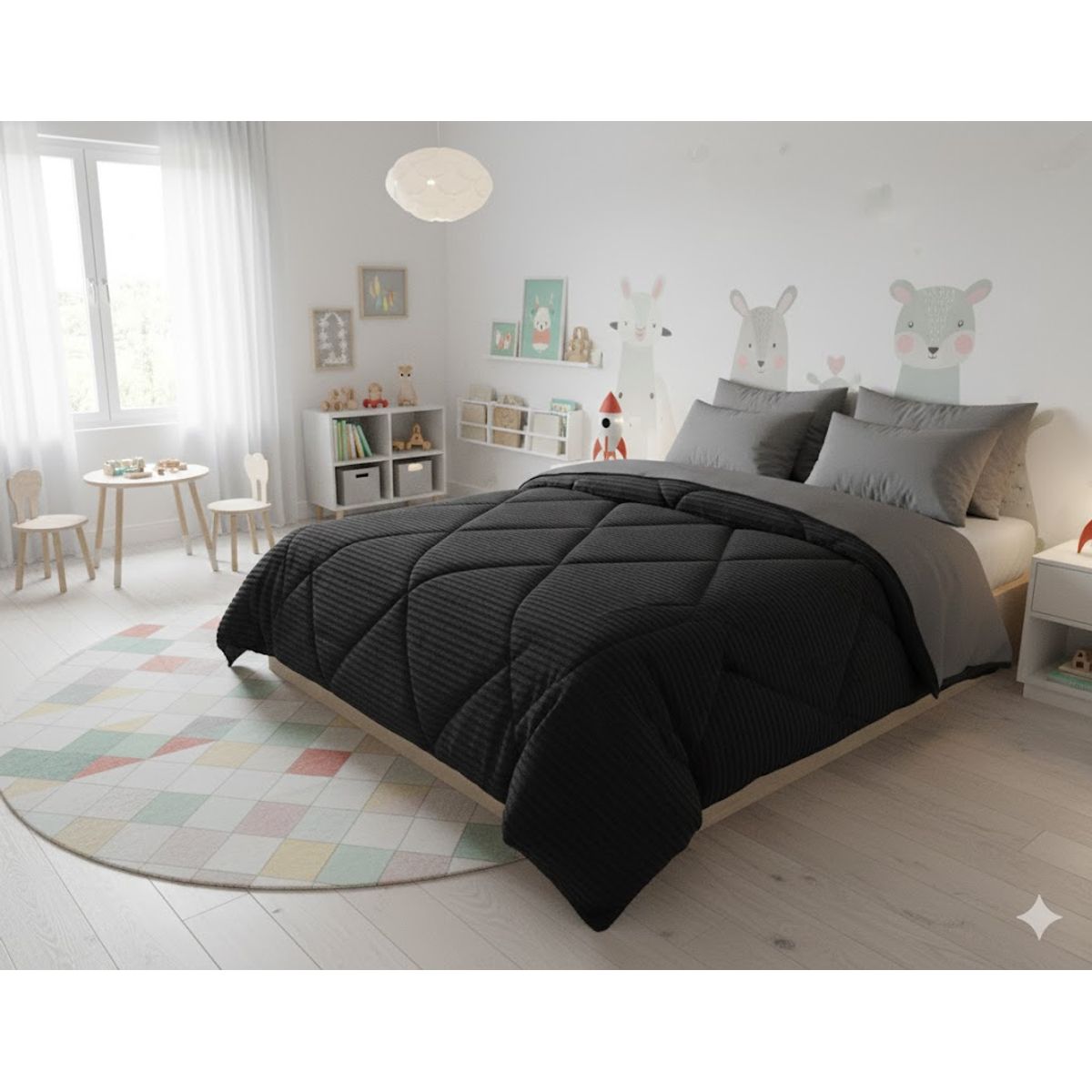 DIANA - COBERTOR DE INVIERNO TEXTURIZADO CON CHIPORRO 2 PLAZA UNICOLOR  DISEÑO LINEAL