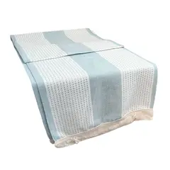 OEM - Mantel Camino De Mesa Rectangular Tejido Lineas 180x37cm Azul