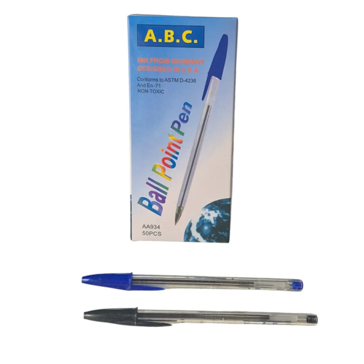 GENERICO - Lápiz pasta cristal Azul y Negro 50 unidades