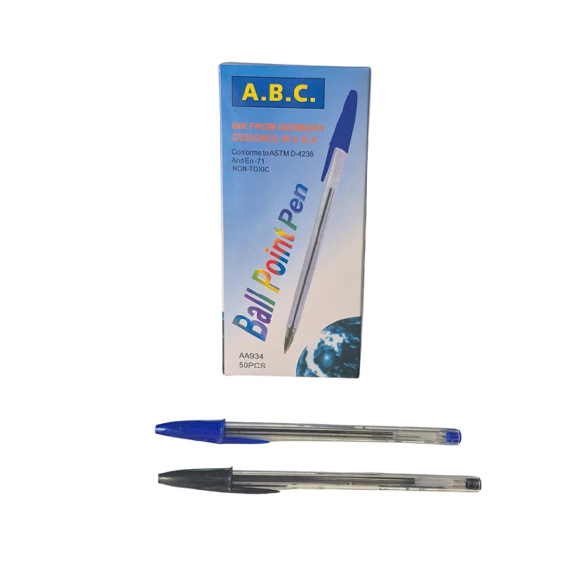GENERICO - Lápiz pasta cristal Azul y Negro 50 unidades