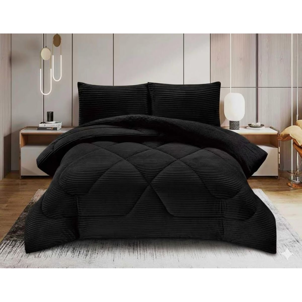 DIANA - COBERTOR TEXTURIZADO CON CHIPORRO 2 PLAZA UNICOLOR DISEÑO LINEAL