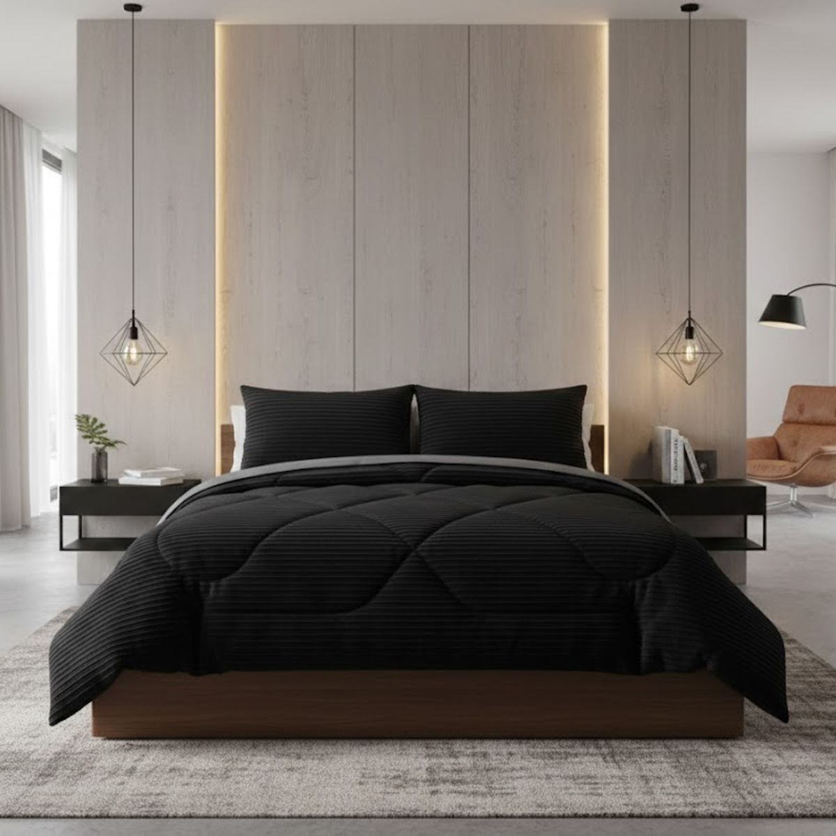 DIANA - COBERTOR TEXTURIZADO CON CHIPORRO 2 PLAZA UNICOLOR DISEÑO LINEAL