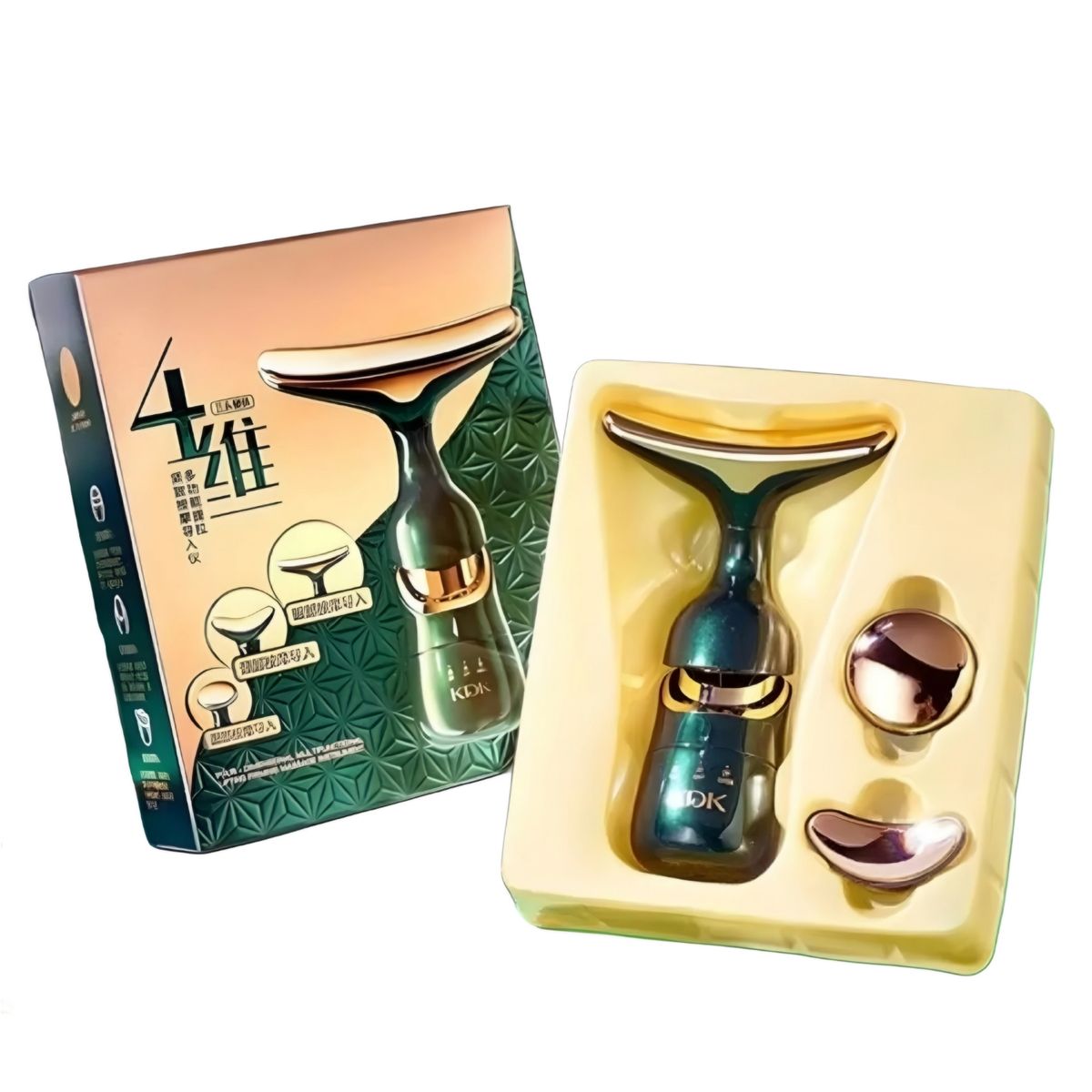 KDK - Set Regalo Mujer con Masajeador Eléctrico 3 Cabezales Reafirmante Antiedad