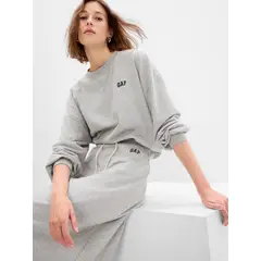 GAP - Polerón Mujer Mini Logo sin Cierre Gris