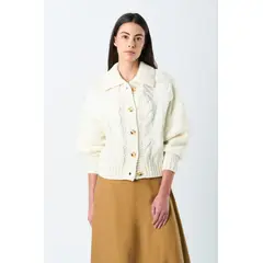 VELEZ - Vélez Cardigan Kalixto Tejido Para Mujer Bordado Crema