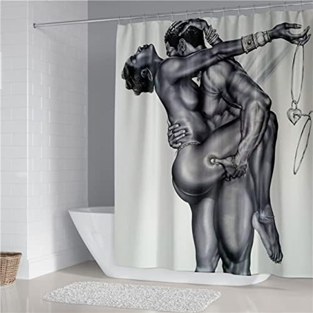 DIANA - CORTINAS DE BAÑO IMPERNEABLES CON ELEGANTES Y MODERNOS DISEÑO SILETAS 180CM X 180VM