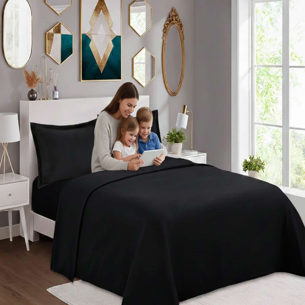 GENERICO - Juego de Sábanas Polar Premium Plaza y Media Térmicas Extra Suaves