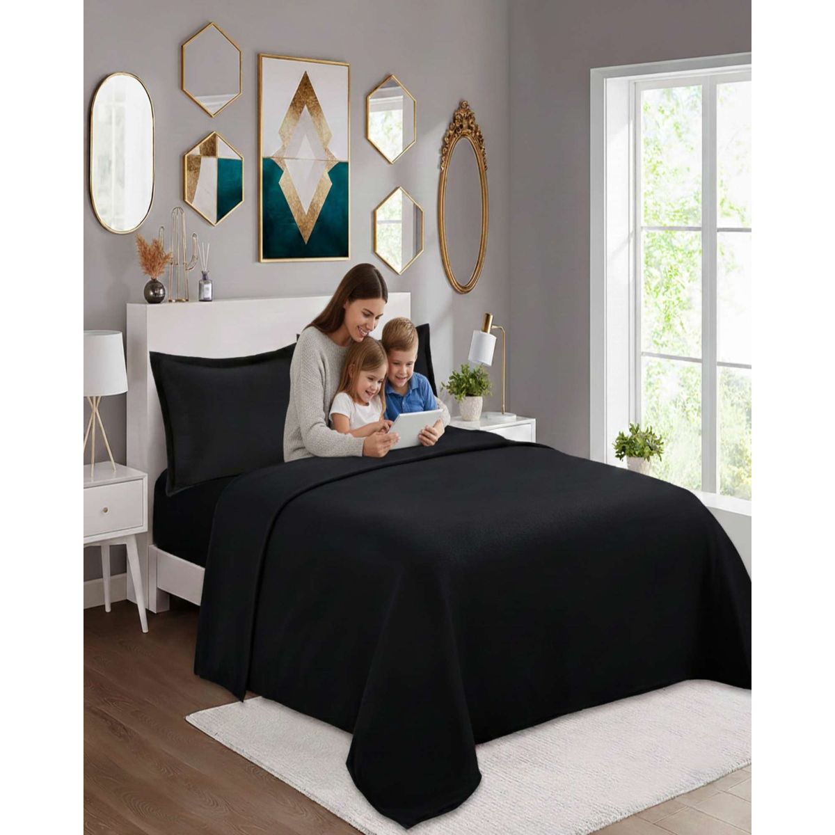 GENERICO - Juego de Sábanas Polar Premium Plaza y Media Térmicas Extra Suaves