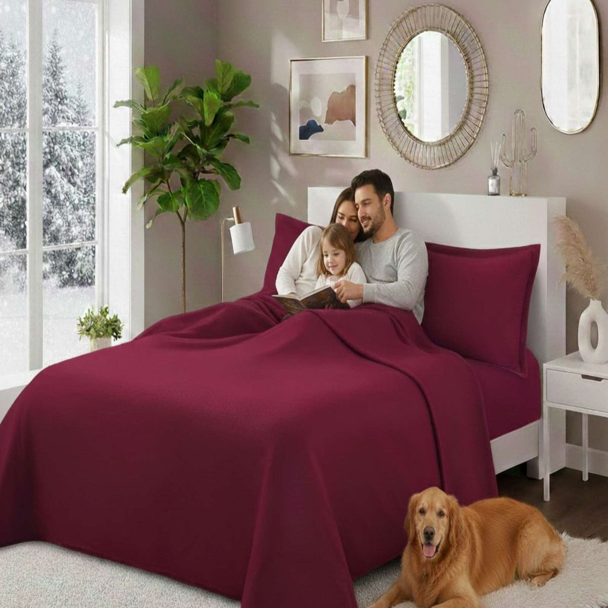 GENERICO - Juego de Sábanas Polar Premium Plaza y Media Térmicas Extra Suaves