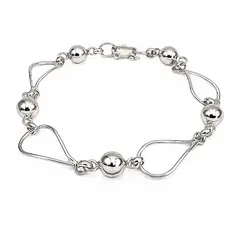 JOYAS MYTOKE - Pulsera Bolita Oval Plata Fina 950 Mujer Elegante