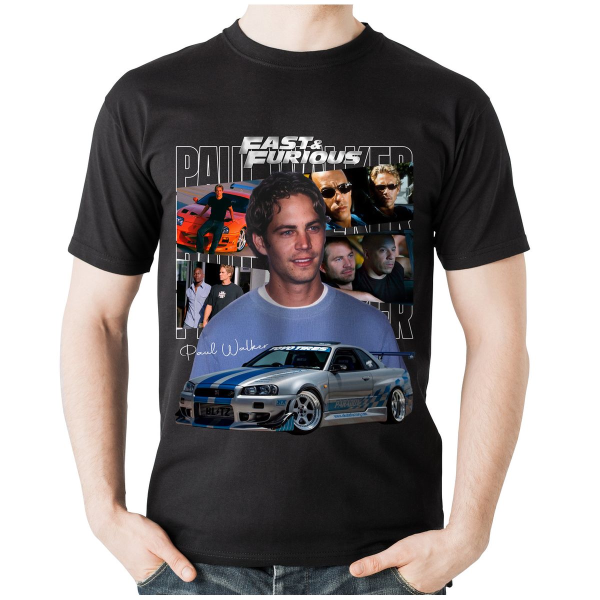 ROLY - Polera Paul Walker R34 Rápido y Furioso JDM Auto - Algodón