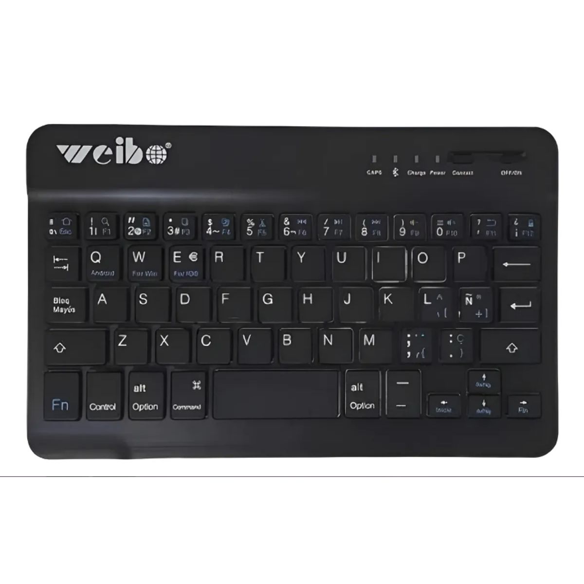 GENERICO - Teclado Mini Slim Inalámbrico Bluetooth Keyboard Wb-3000 Negro