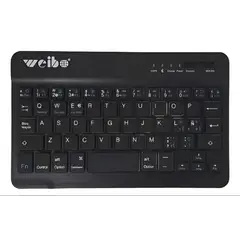 GENERICO - Teclado Mini Slim Inalámbrico Bluetooth Keyboard Wb-3000 Negro