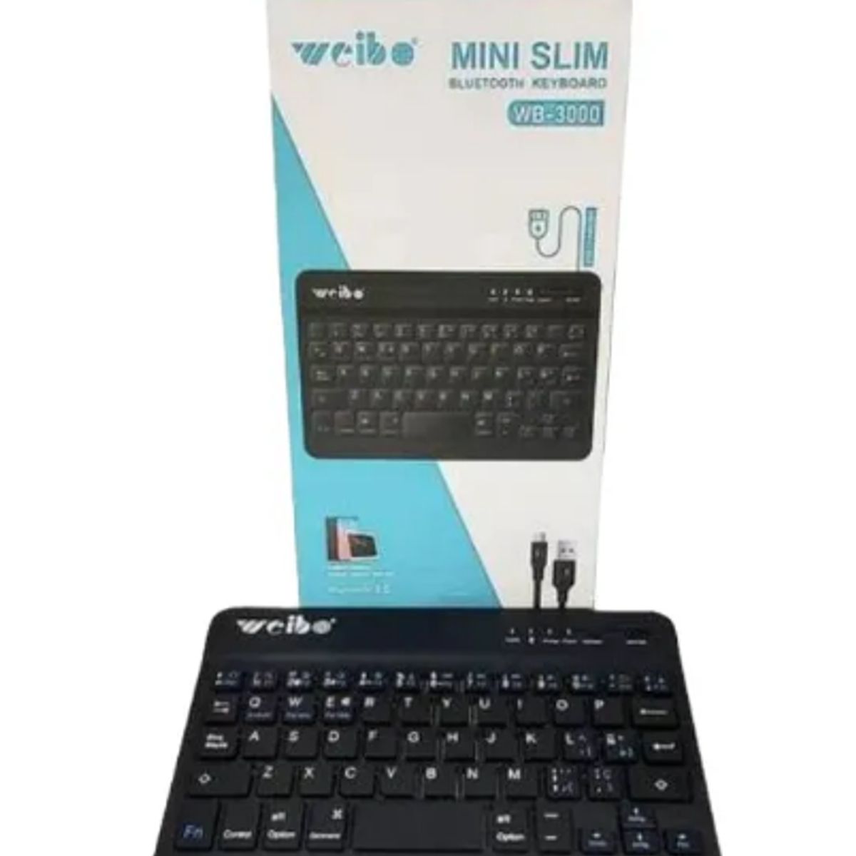 GENERICO - Teclado Mini Slim Inalámbrico Bluetooth Keyboard Wb-3000 Negro