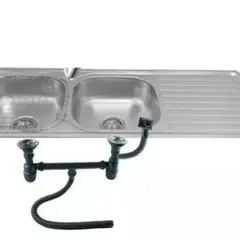 GENERICO - Lavaplatos 120x44 Empotrar Doble Acero Inox Secador Derecho Plateado