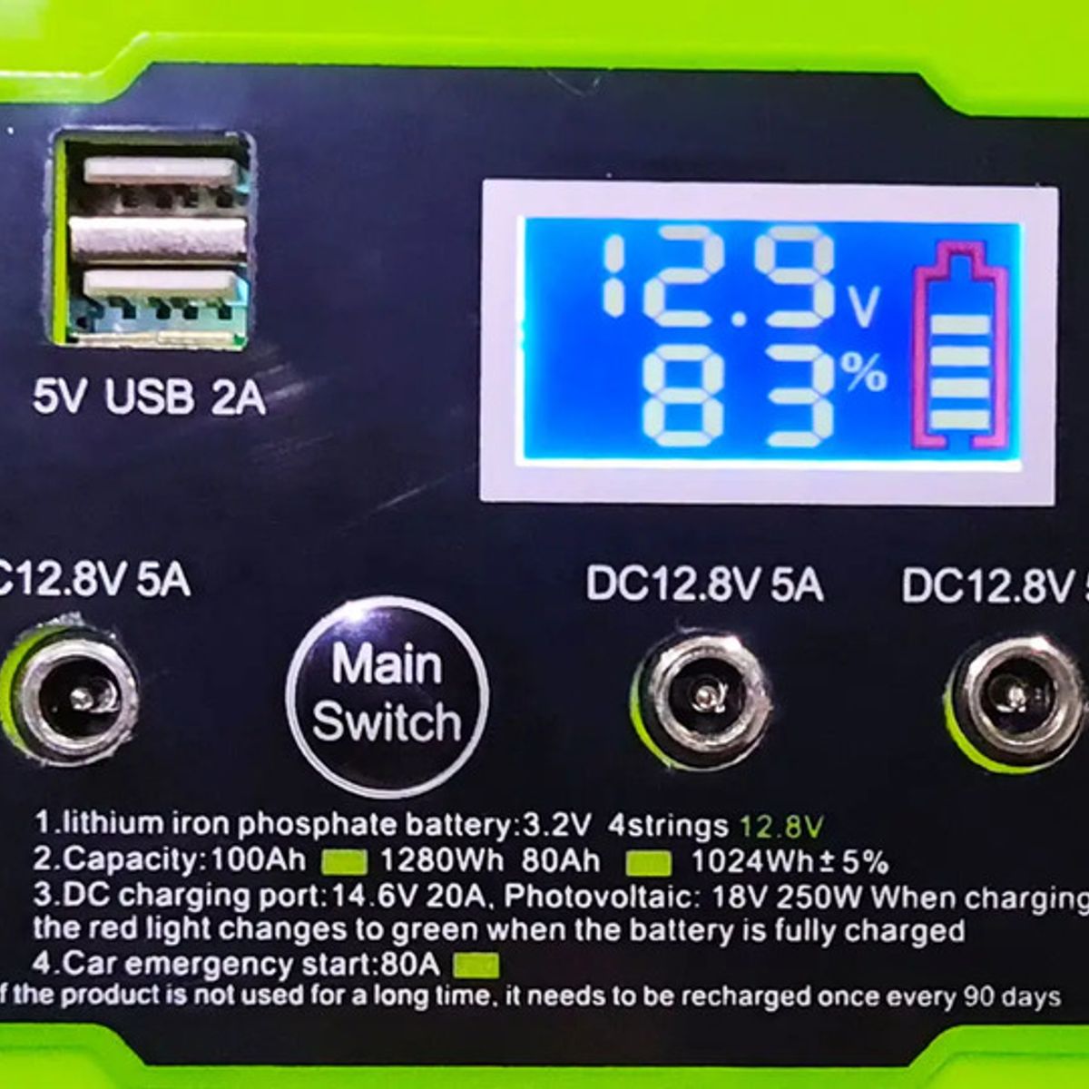 Batería Qp 12.8v 100ah Energía Solar Usb 5v Litio, marca GENERICO - Foto 2