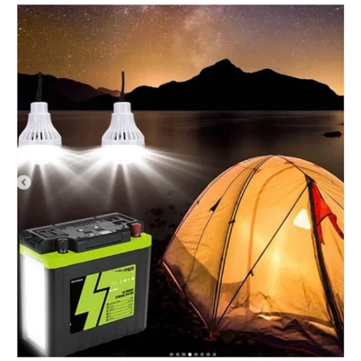 GENERICO - Kit Solar Camping Bateria Lifep04 12.8v 25ah Ampolleta Led