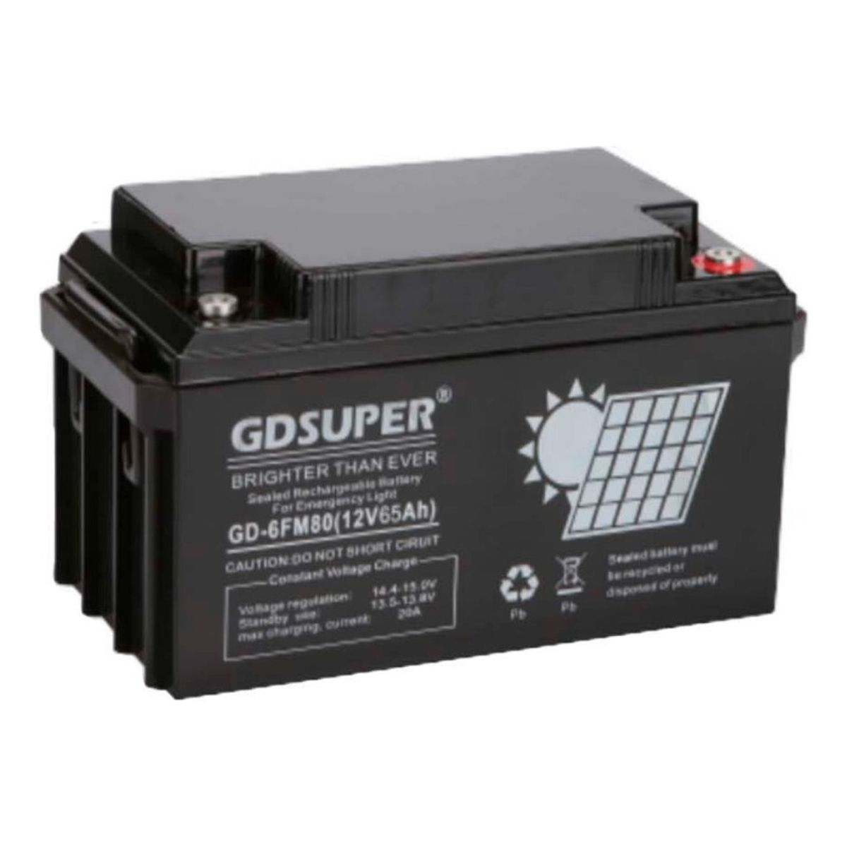 GENERICO - Batería Ciclo Profundo Qp Gel 12v 65ah Energía Solar 220065a