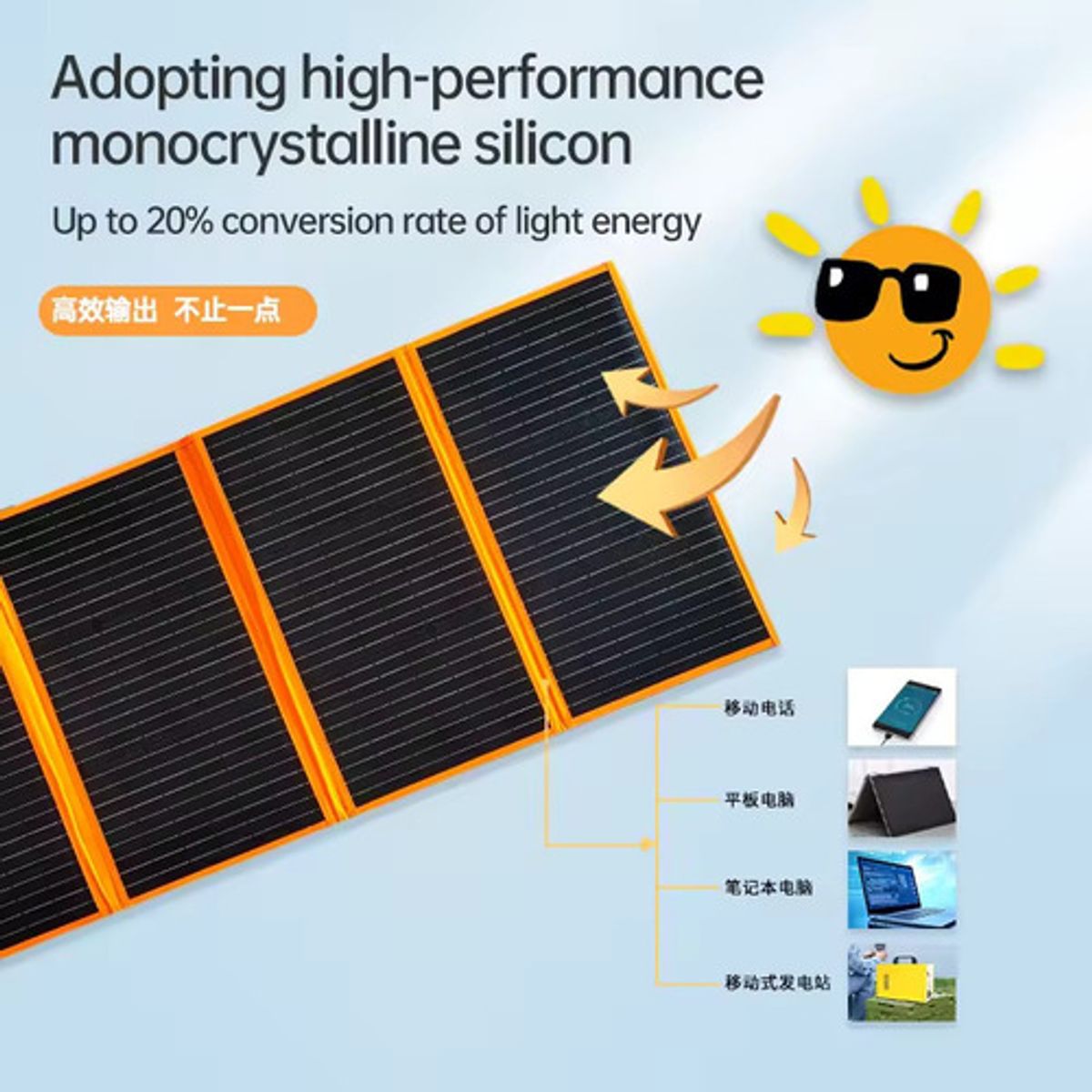 GENERICO - Panel Solar Portátil Bolso 2 Usb Para Carga 18v 40w Negro - 220094 6v