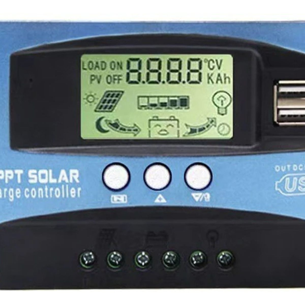 GENERICO - Regulador De Carga Solar Digital 12v 24v 50a 2 Usb  003272 003272 B12