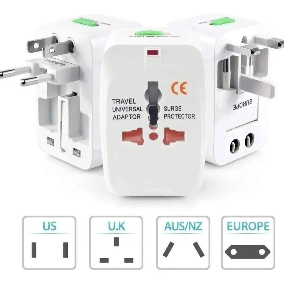 GENERICO - Pack 3 Adaptador Enchufe Universal Viajero Internacional