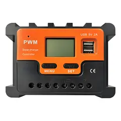 GENERICO - Regulador Carga Solar Controlador Digital 12v 24v 20a 2 Usb 220075